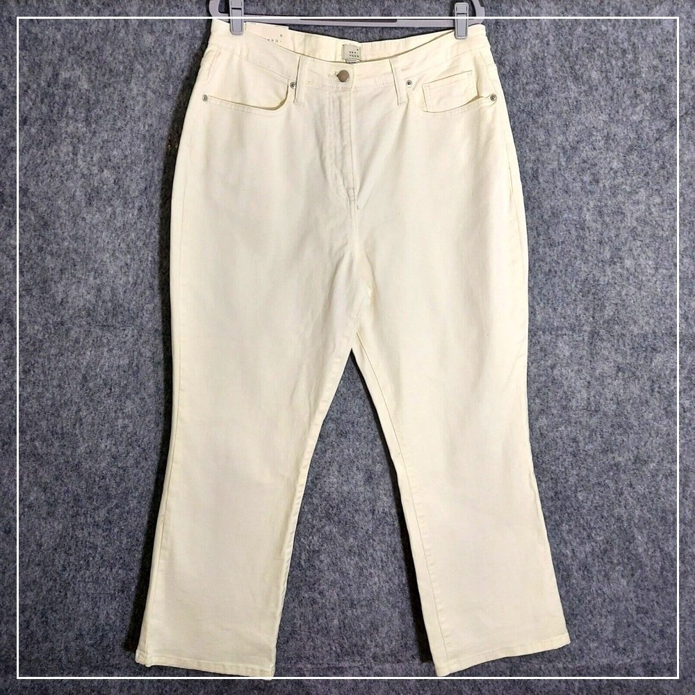 A New Day Jeans 14 R Bootcut High Rise Off‎ White Preppy Casual Minimalist